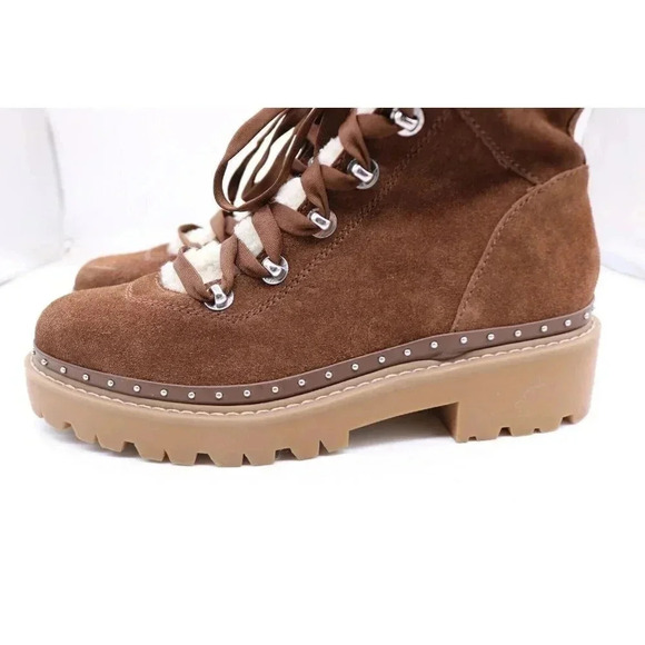 Steve Madden Rainer Lace Front Chunky Boots-Suede-Size 10 M - Picture 2 of 11